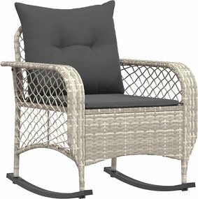vidaXL szürke polyrattan kerti hintaszék párnákkal