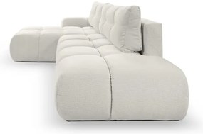 Kihúzható L-alakú kárpitozott sarokülőgarnitúra tárolóval ALMADA balos bézs