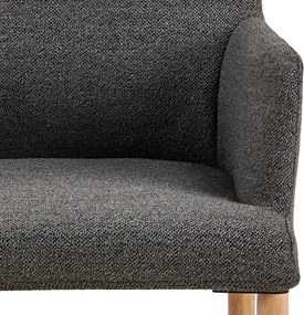 Szürke kárpitozott karfás étkezőfotel Zoe – Actona