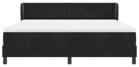 Boxspring Ágy Matraccal, Fekete, 180x200 cm, Bársonyos