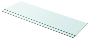 2 db átlátszó üveg paneles polc 100 x 30 cm