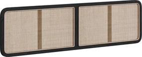vidaXL Fejtámla fejtámlával Fekete 200 x 55 x 3 cm Rattan