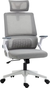 Vinsetto Ergonomikus Irodai Szék, Állítható Fejtámlás Íróasztali Szék, Állítható Karfás Számítógépes Forgószék Hintázó Funkcióval és Derék Támasszal,