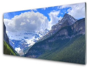 Modern üvegkép táj-hegység 100x50 cm