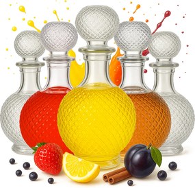 5x Luna üvegpohár 1L tinktúrákhoz Alkohol Ajándék Üvegtartályok