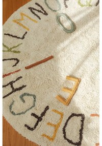 Krémszínű pamut gyerek játszószőnyeg ø120 cm ABC Color and Letters – Lorena Canals