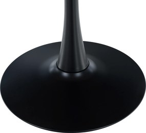 Étkezőasztal, tölgy/fekete, átmérő 80 cm, REVENTON NEW