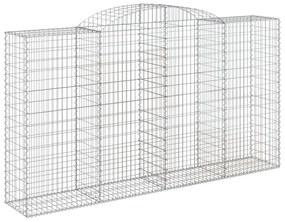 4 db íves horganyzott vas gabion kosár 300x50x160/180 cm