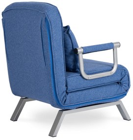 Ágyazható Fotel BART Kék Szövet Kárpittal.