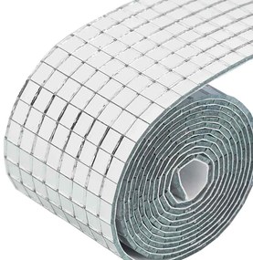 Tükör Mozaik Csempe Geometrikus 3 pcs Ezüst 100 x 4 cm Üveg