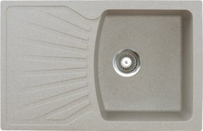 Quadro Plus Metalac 137412 Gránit Mosogatótálca - Extra mély, Csepegtetőtálcás, Bézs