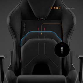 Diablo X.One Prime, Normal Size, Burned Black fekete gamer szék