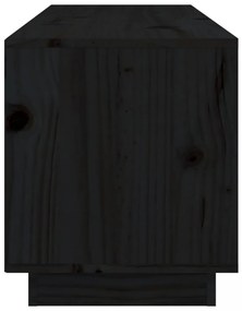 fekete tömör fenyőfa TV-szekrény 105 x 34 x 40 cm
