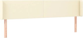 krémszínű műbőr szárnyas fejtámla 163x16x78/88 cm