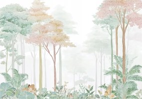 Fotótapéta Erdő Fák Pasztell Zöld Falra Hálószoba Nappali 200x140