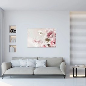 Kép - Festés rózsaszín virágok (90x60 cm)