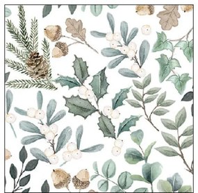Karácsonyi háromrétegű papírszalvéta 25x25 cm 20 db Collection of Leaves