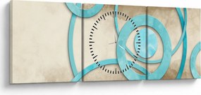 Kép - Kék körök akvarell (órával) (90x30 cm)