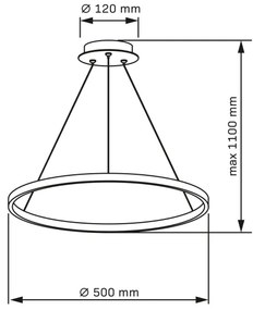 LED Csillár zsinóron LEA LED/20W/230V 4000K átm. 50 cm arany