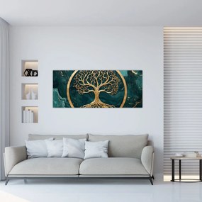Kép – Márványban lévő arany életfa (120x50 cm)