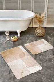 Bézs bársony fürdőszobai kilépő szett 2 db-os 60x100 cm – Mila Home