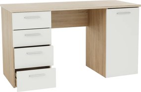 íróasztal, tölgy sonoma/fehér, EUSTACH