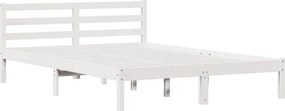vidaXL Ágykeret Fehér 215,5 x 145,5 x 69,5 cm Tömör fenyőfa