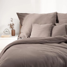 Goldea muszlin ágyneműhuzat – kávébarna 140 x 200 és 70 x 90 cm