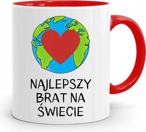 Piros Bögre Ajándék Testvérnek Legjobb Testvér nyomott mintával