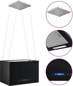vidaXL porszórt acél LCD érintőképernyős sziget páraelszívó 55 cm