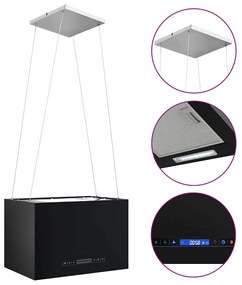 vidaXL porszórt acél LCD érintőképernyős sziget páraelszívó 55 cm