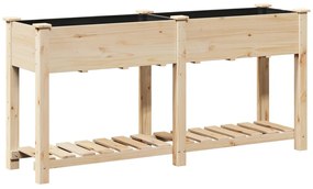Kerti Ültetőszekrény Polccal 161x43x76 cm Tömör Fenyő
