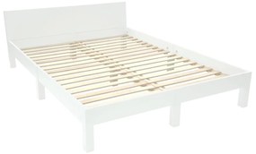 Fehér bükkfa franciaágy ágyráccsal 160x200 cm Dabi – Ragaba