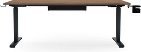 Elektromos íróasztal magasságállítással ergonomikus antracit/dió,1600x800 mm: ARIA