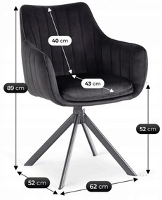 Forgó Étkezőszék Fekete Színben. MUMBAI