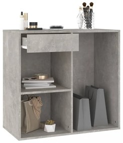 betonszürke szerelt fa pipereszekrény 80 x 40 x 75 cm