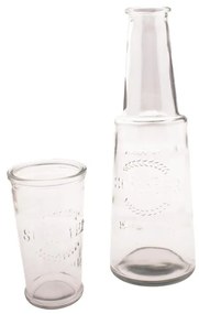 Üveg kancsó pohárral, 800 ml - Dakls