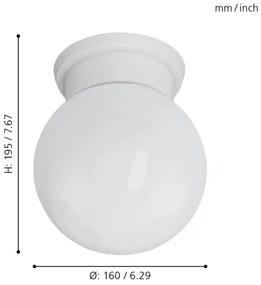 Eglo 94973 - Mennyezeti lámpa DURELO 1xE27/28W/230V