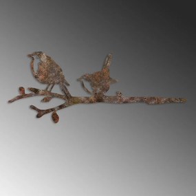 Bird fém kerti dísztárgy, barna, 55×22 cm