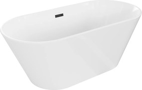 Luxury Flavia szabadon álló fürdökád akril  160 x 74 cm, fehér,  leeresztö   fekete - 54031608000-B Térben álló kád