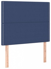kék szövet rugós és LED-es ágy matraccal 90x190 cm