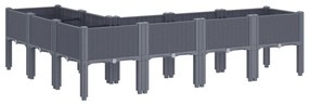 vidaXL kékszürke PP rácsos kerti ültetőláda 160 x 120 x 42 cm