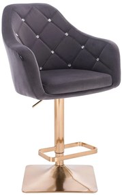 HR830KW Grafit Modern Velúr Szék Arany lábbal