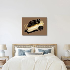 Üveg kép - Absztrakció aranybarna N⁰3 (70x50 cm)