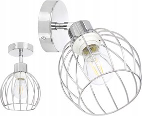 Fali Lámpa mozgás loft vezeték E27 króm