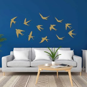 Fából készült fali dekorációk repülő madarak | FLOCK