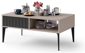 RONJA dohányzóasztal fiókkal, taupe/fekete színben