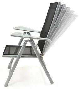 GARTHEN Kerti szék összecsukható 105 x 53 x 65 cm fekete