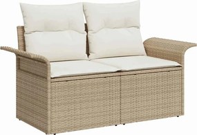 vidaXL Kerti Kanapé Szett tárolóval 8 pcs Beige és krém polirattan