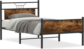 vidaXL füstös tölgy színű szerelt fa ágykeret matrac nélkül 90x190 cm